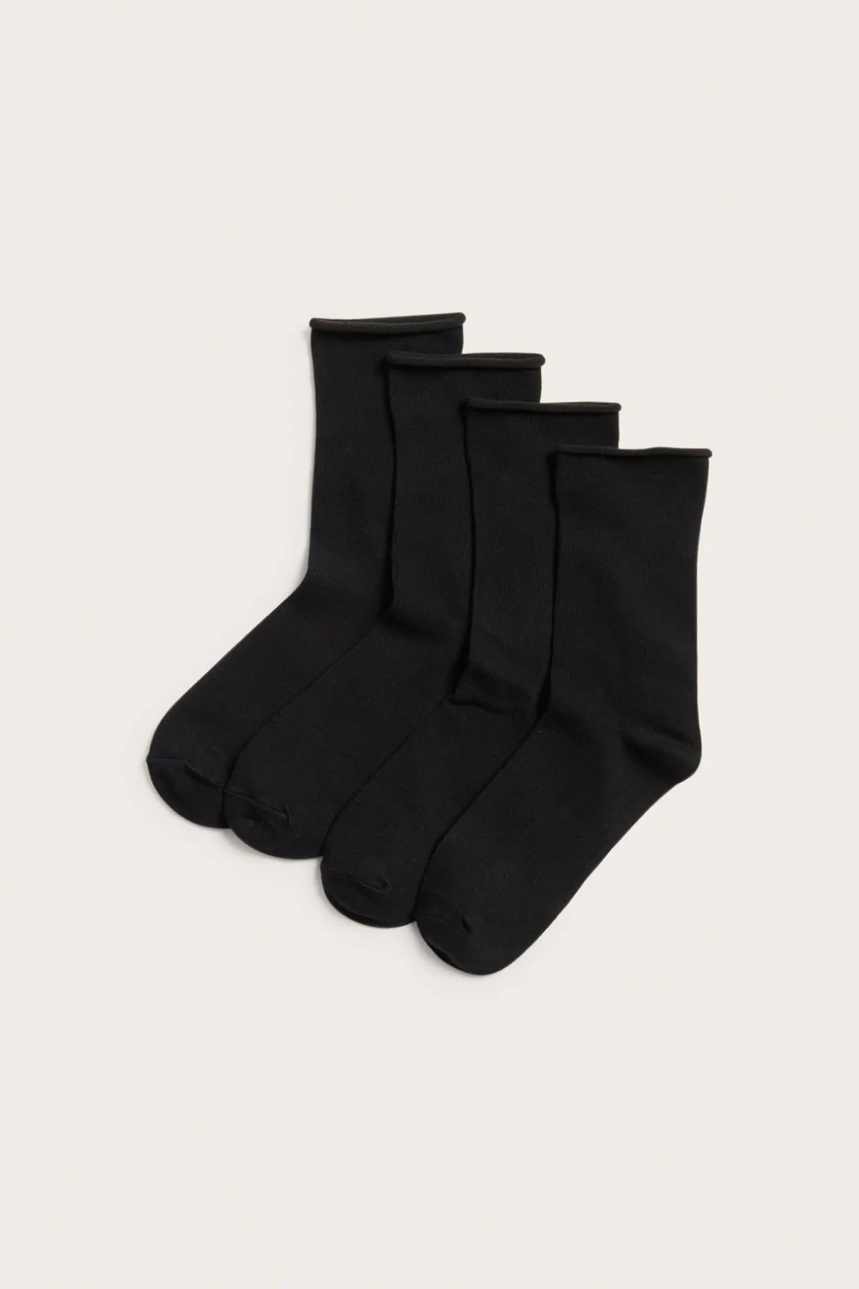 Strumpor med rullad kant i 4-pack