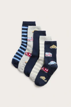 Strumpor 5-pack med motiv av utryckningsfordon