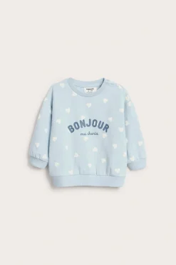 Sweatshirt med hjärtan