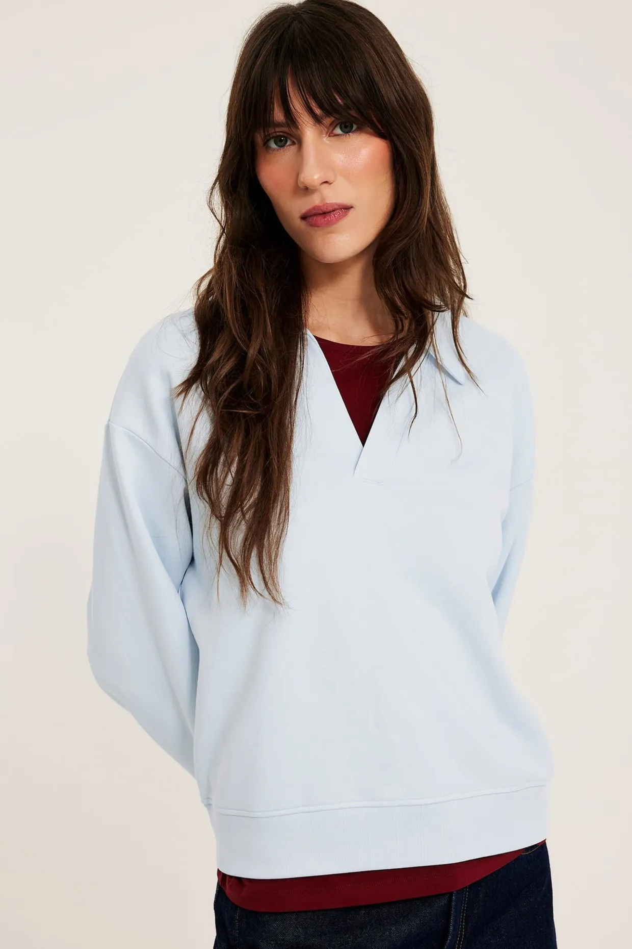 Sweatshirt med krage