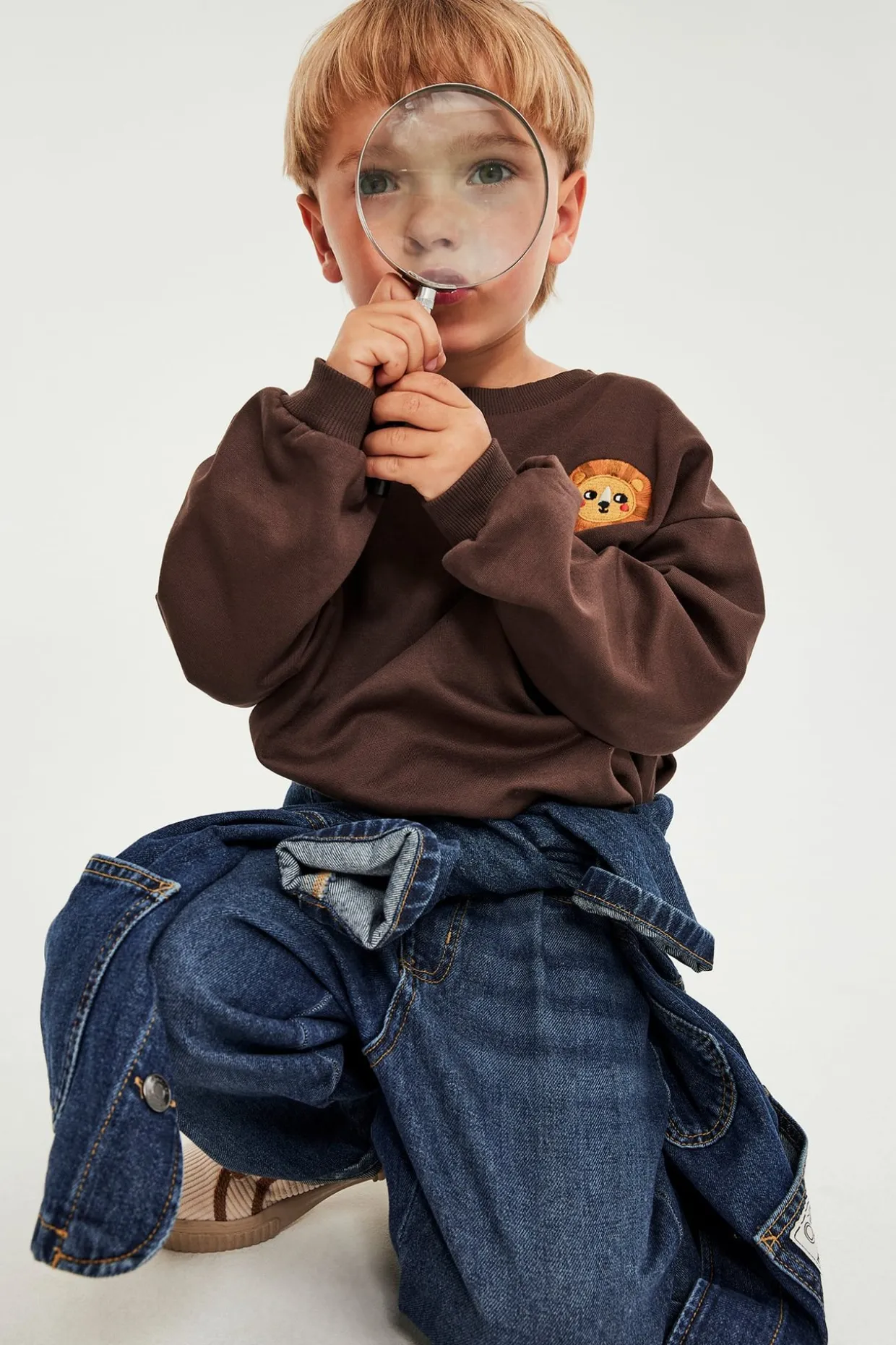Sweatshirt med lejonbrodyr