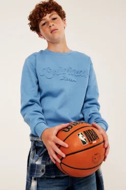 Sweatshirt med präglat texttryck