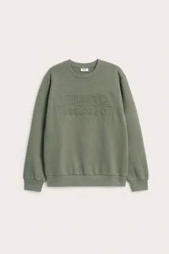 Sweatshirt med präglat texttryck