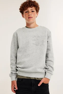 Sweatshirt med präglat texttryck