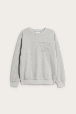 Sweatshirt med präglat texttryck