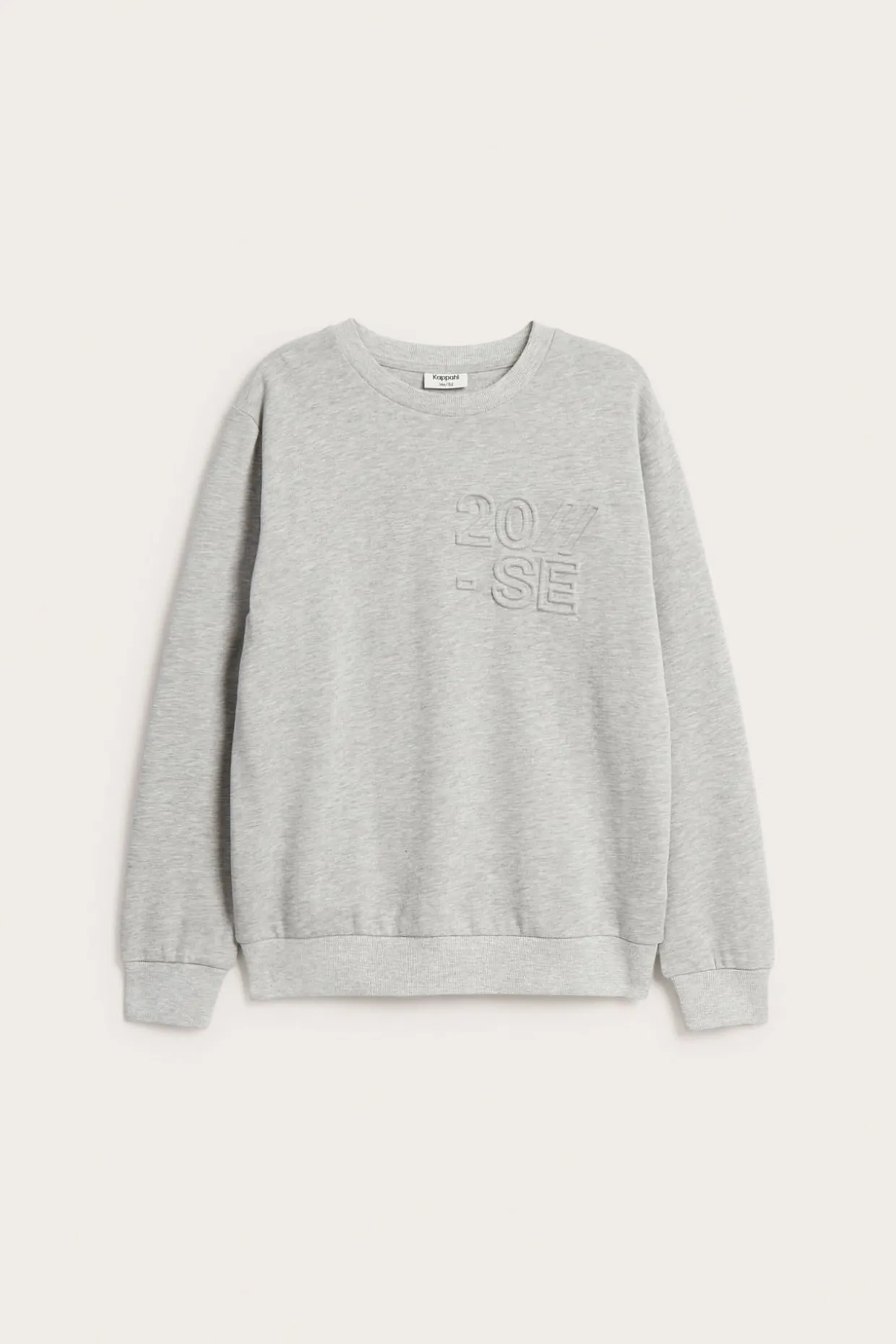 Sweatshirt med präglat texttryck