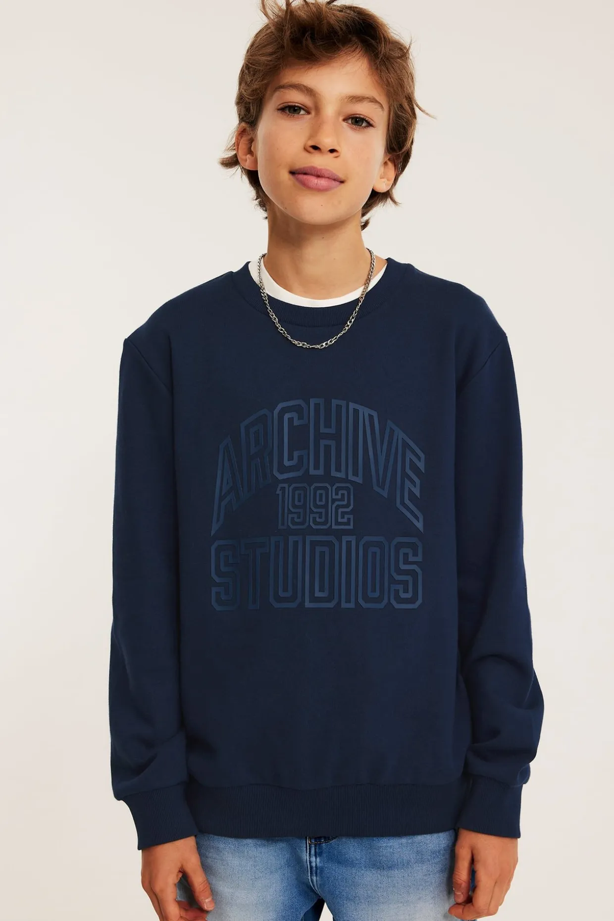 Sweatshirt med texttryck