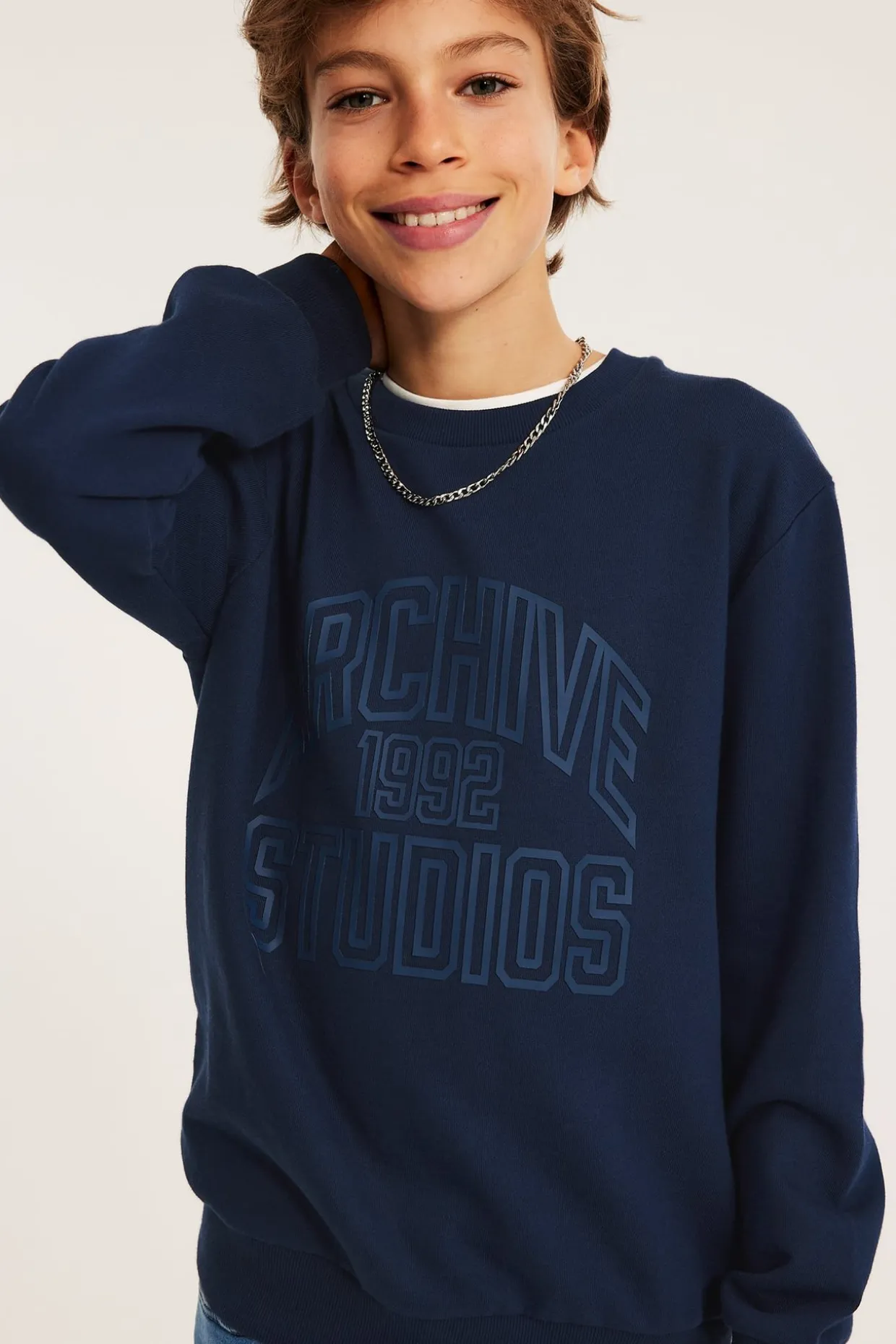 Sweatshirt med texttryck