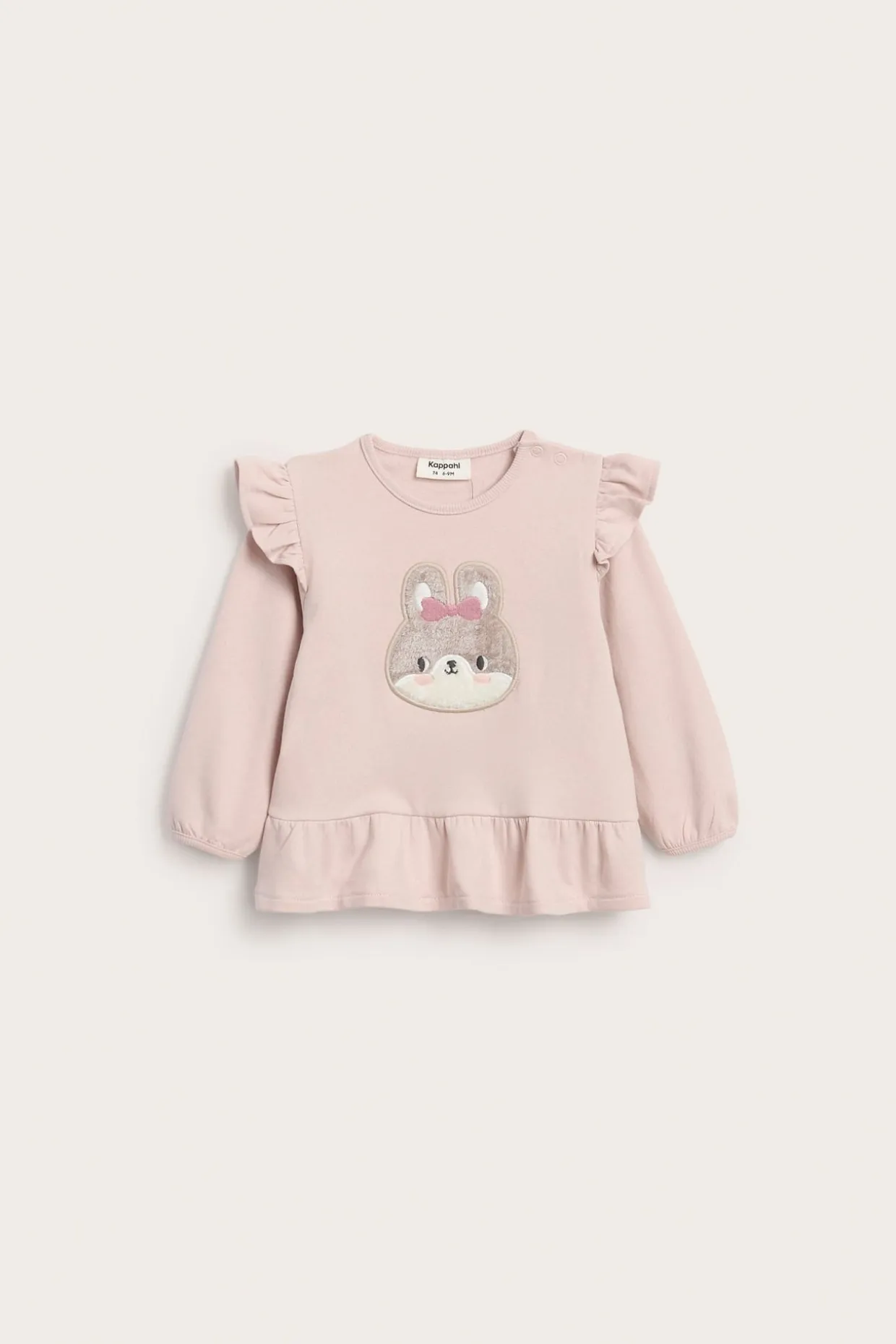 Sweatshirt med volang och kaninmotiv