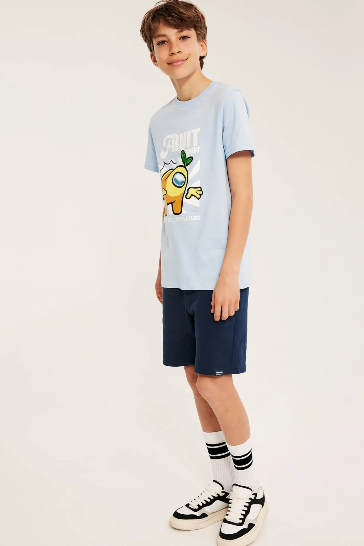 Sweatshorts i bomullstrikå