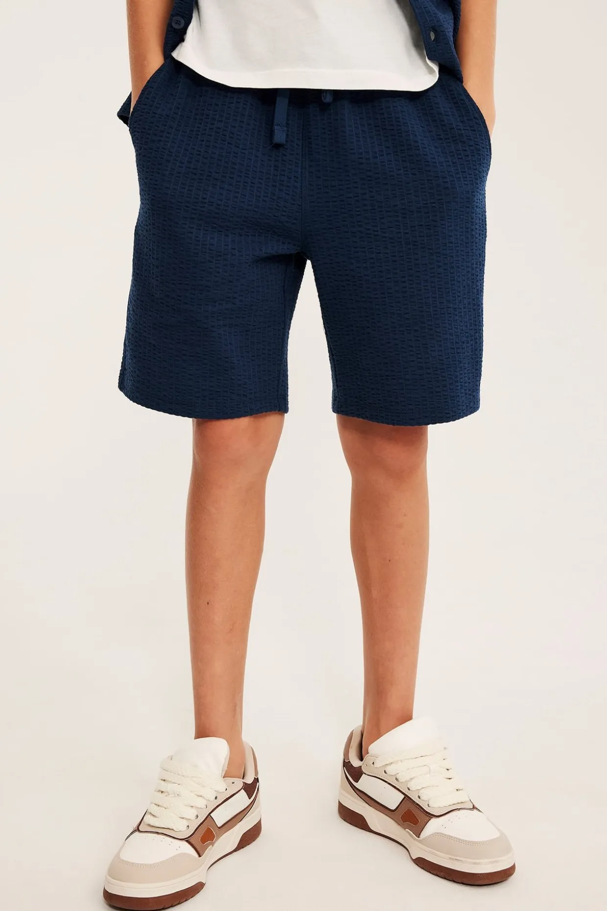 Trikåshorts i bäckebölja