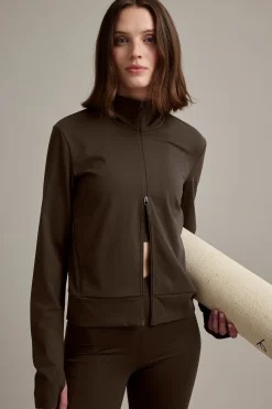 Träningsjacka i mjuk stretchjersey