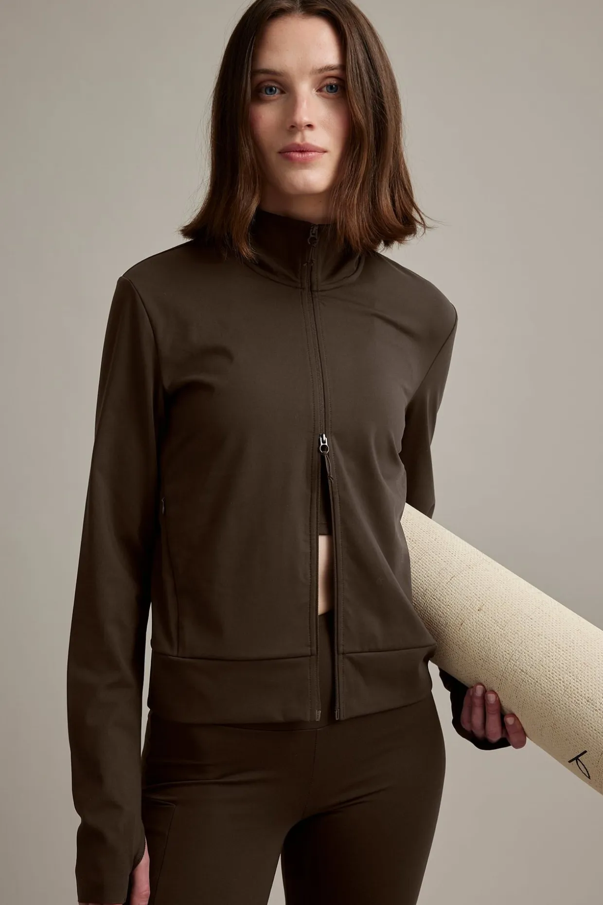 Träningsjacka i mjuk stretchjersey