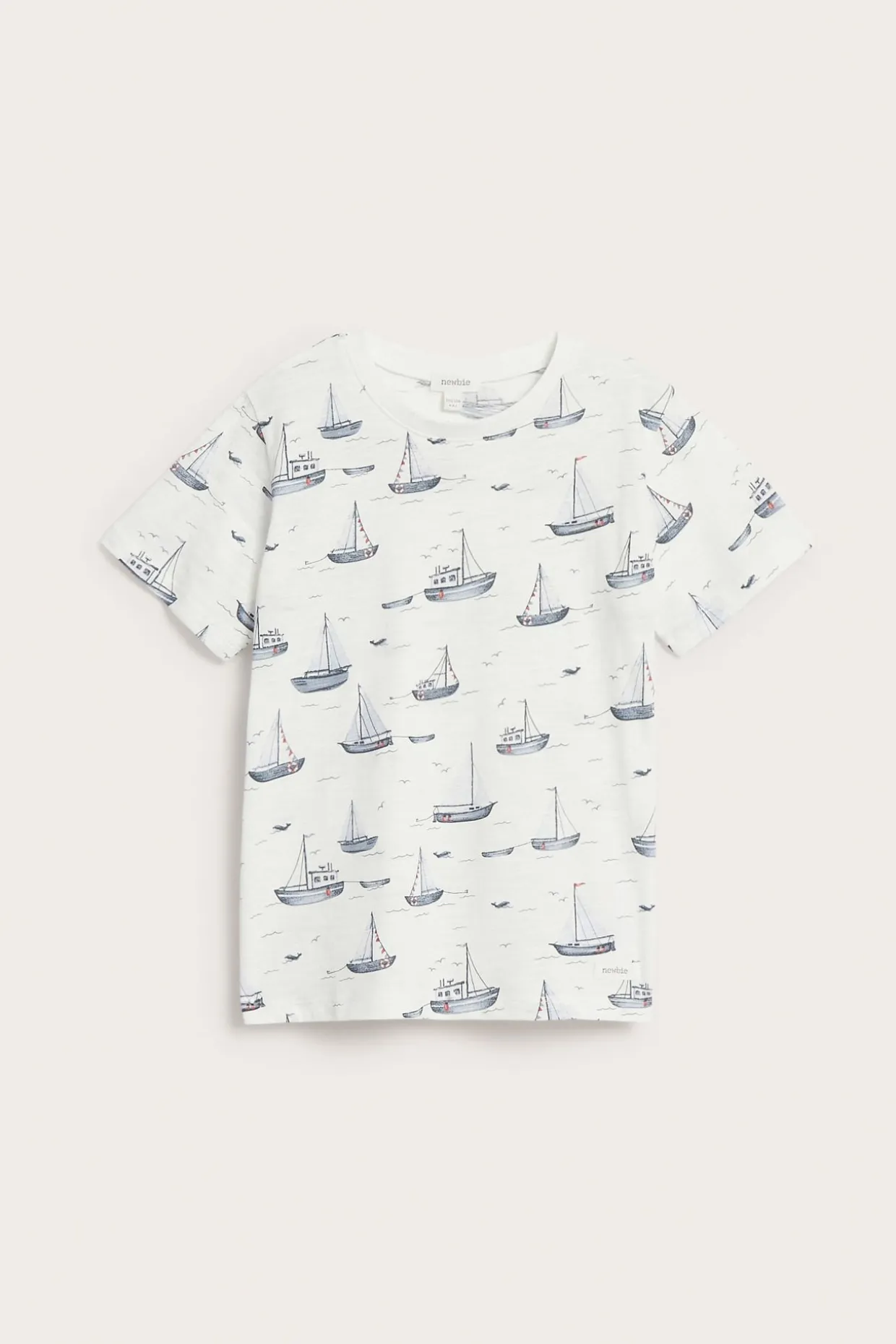 T-shirt i slubtrikå med segelbåtar
