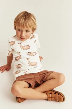 T-shirt i slubtrikå med valar