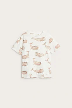 T-shirt i slubtrikå med valar