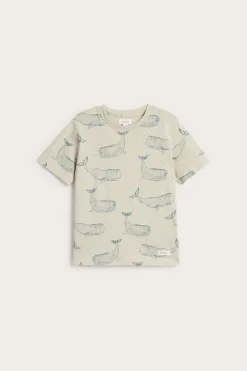 T-shirt i slubtrikå med valar