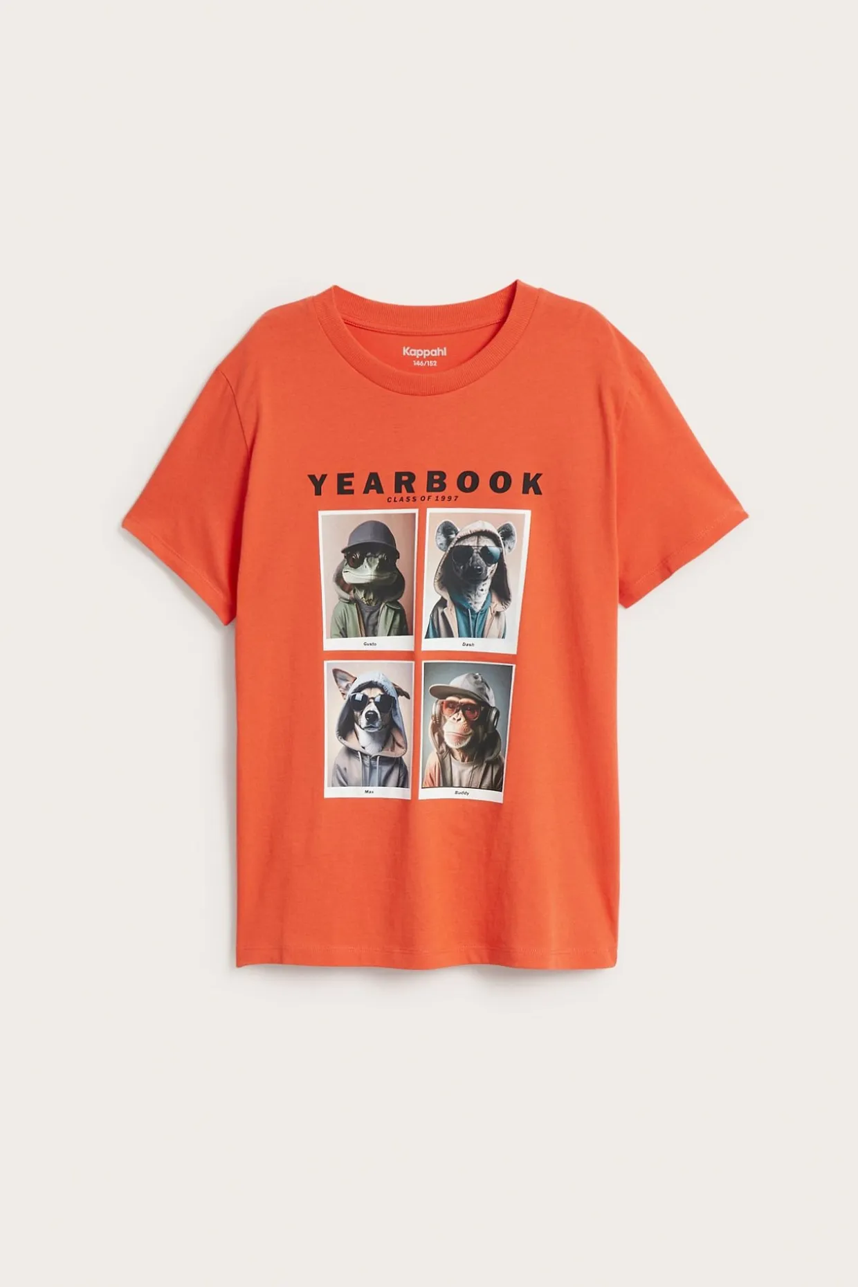T-shirt med djurtryck i bomullstrikå
