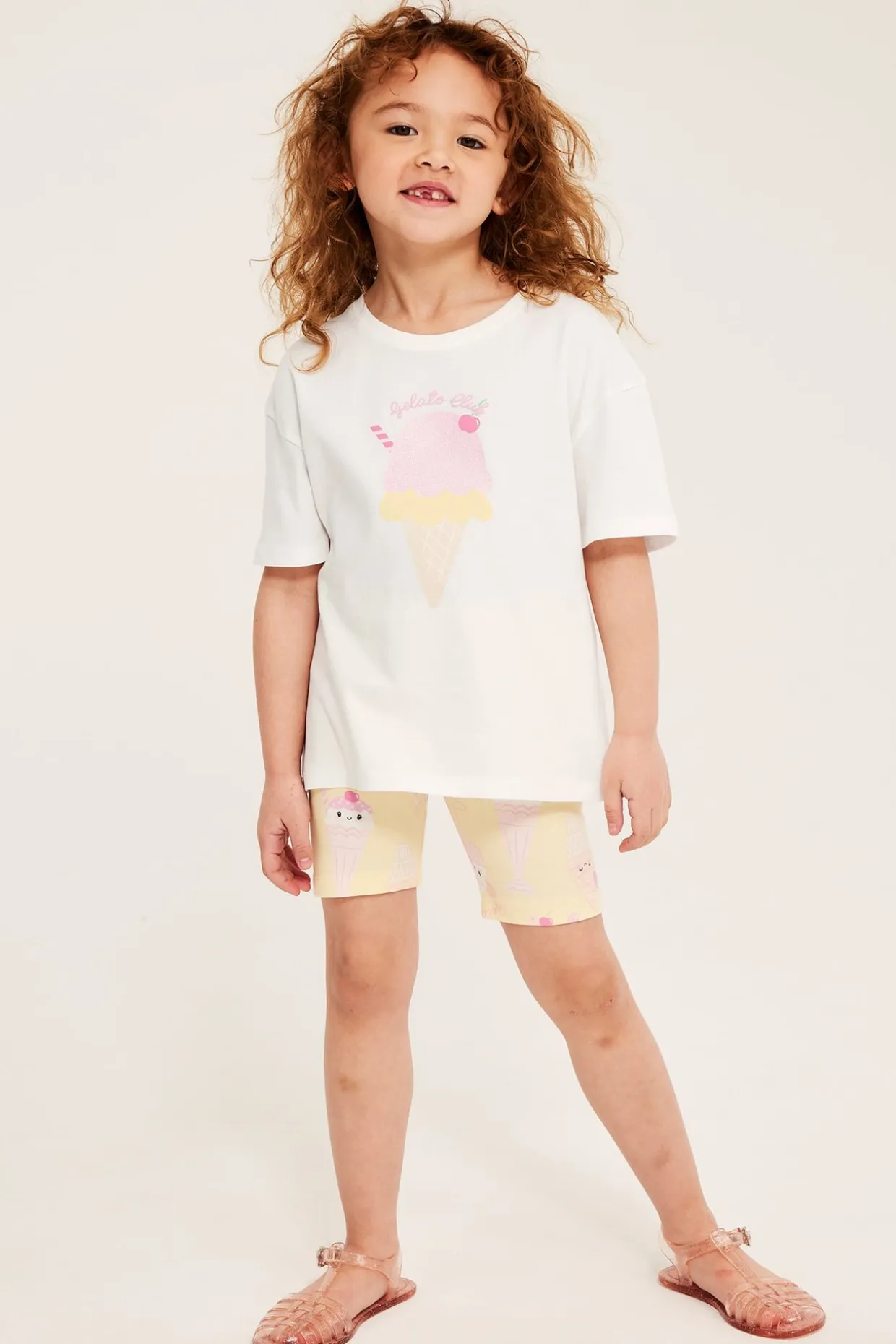 T-shirt med glittrigt glasstryck