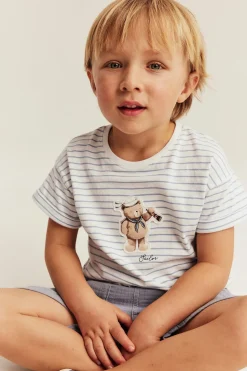 T-shirt med nalle-applikation