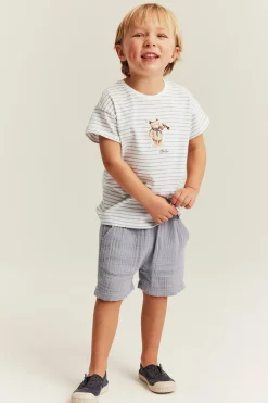 T-shirt med nalle-applikation