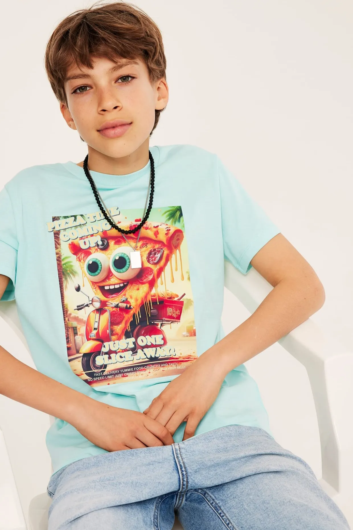 T-shirt med print fram