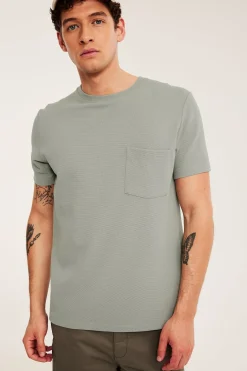 T-shirt med strukturmönster regular fit