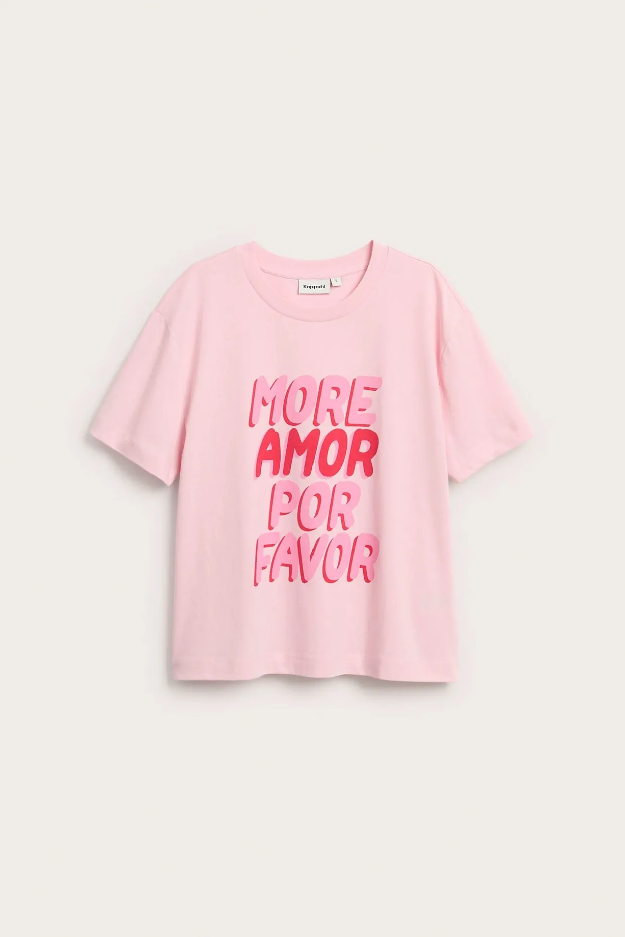 T-shirt med tryck "More amor por favor"
