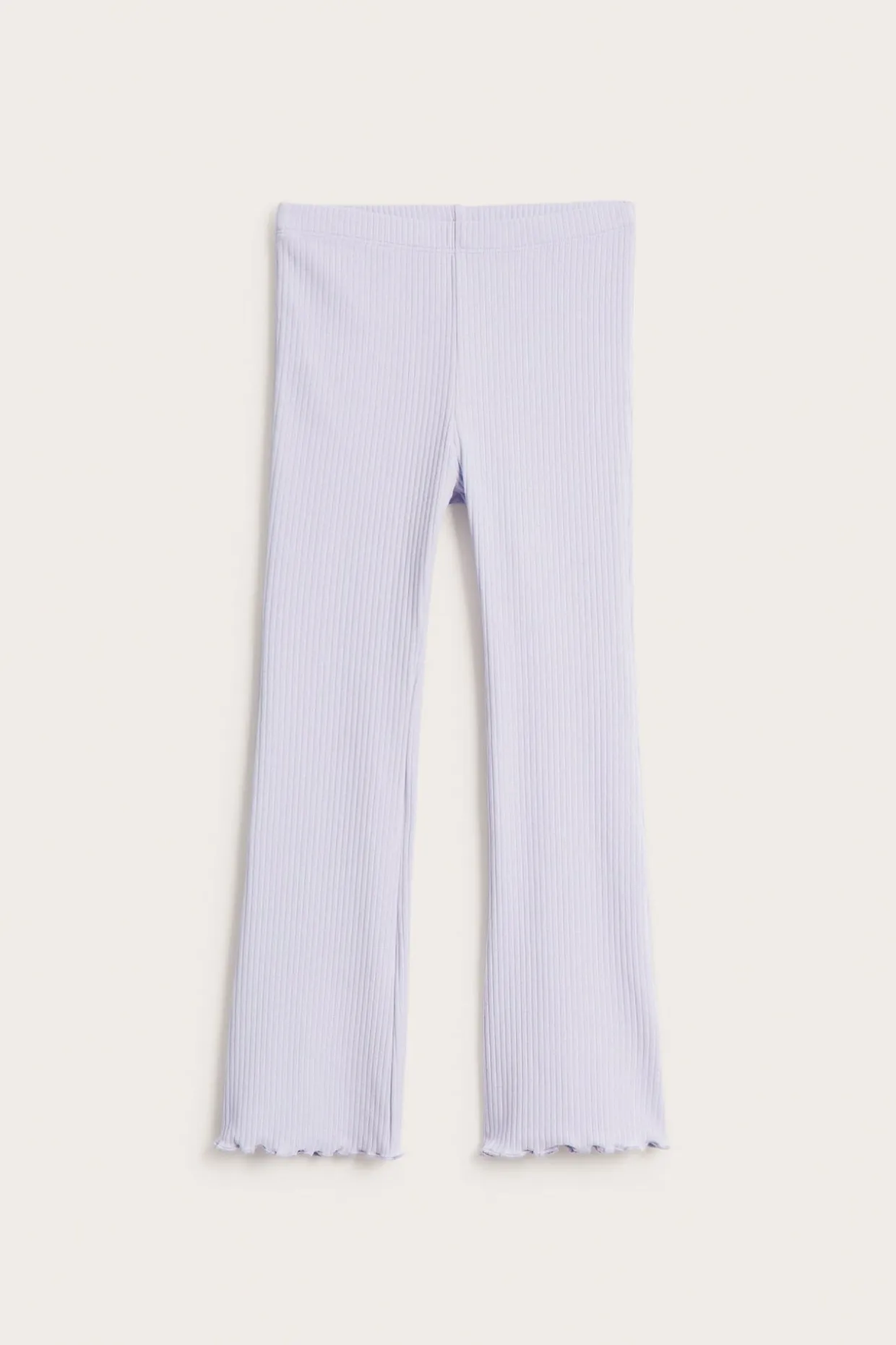 Utsvängda leggings i bomullstrikå