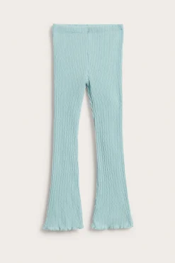 Utsvängda leggings i ribbad trikå