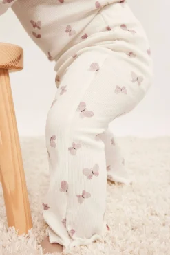 Utsvängda leggings med fjärilar