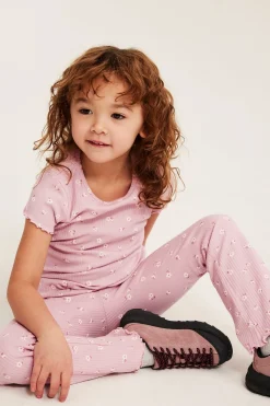 Utsvängda ribbade leggings