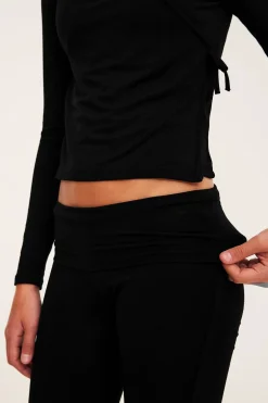 Utsvängda yoga pants i viskosjersey