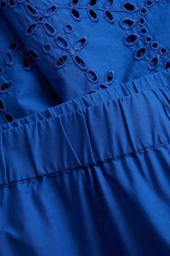 Vida byxor i bomullspoplin och broderie anglaise