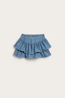 Volangkjol i denim