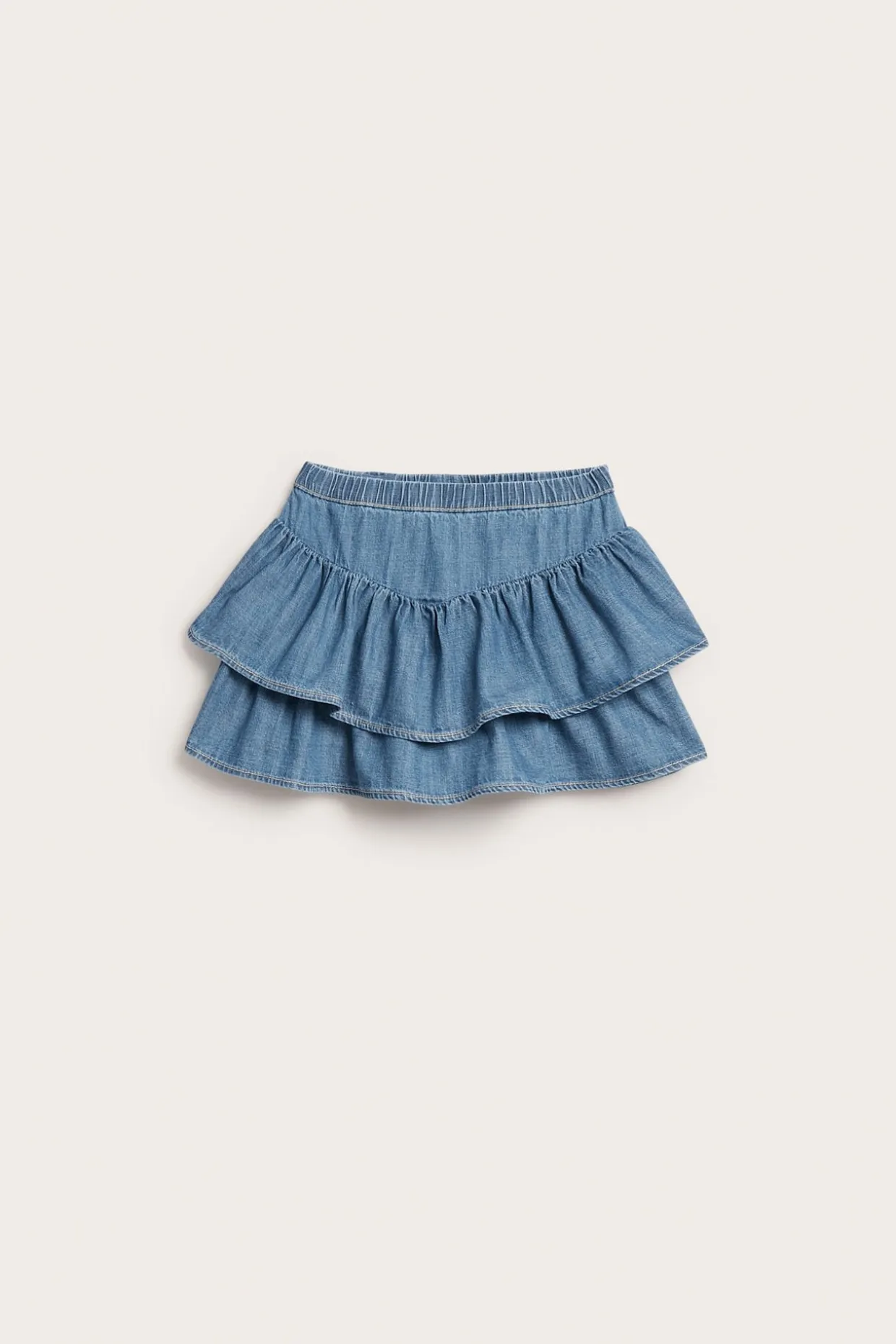 Volangkjol i denim