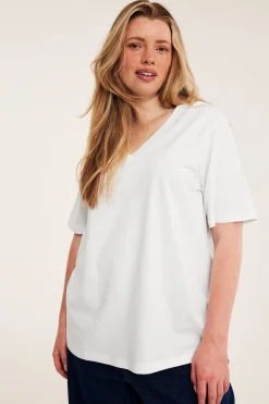 V-ringad bomulls t-shirt