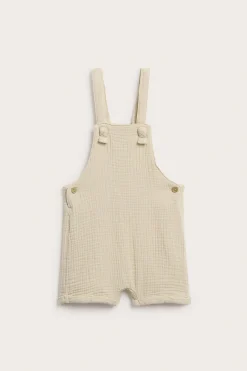 Vävda hängselshorts i muslin