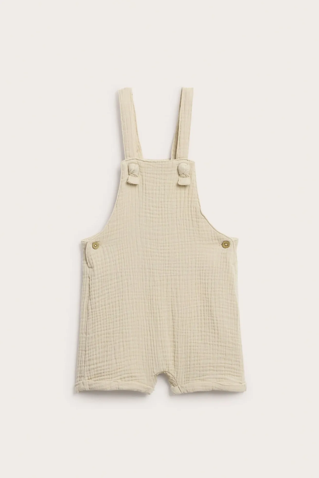 Vävda hängselshorts i muslin