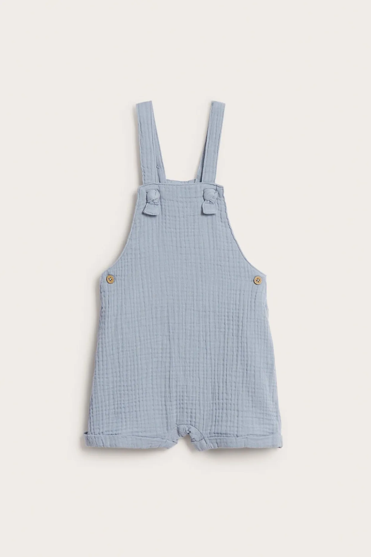 Vävda hängselshorts i muslin