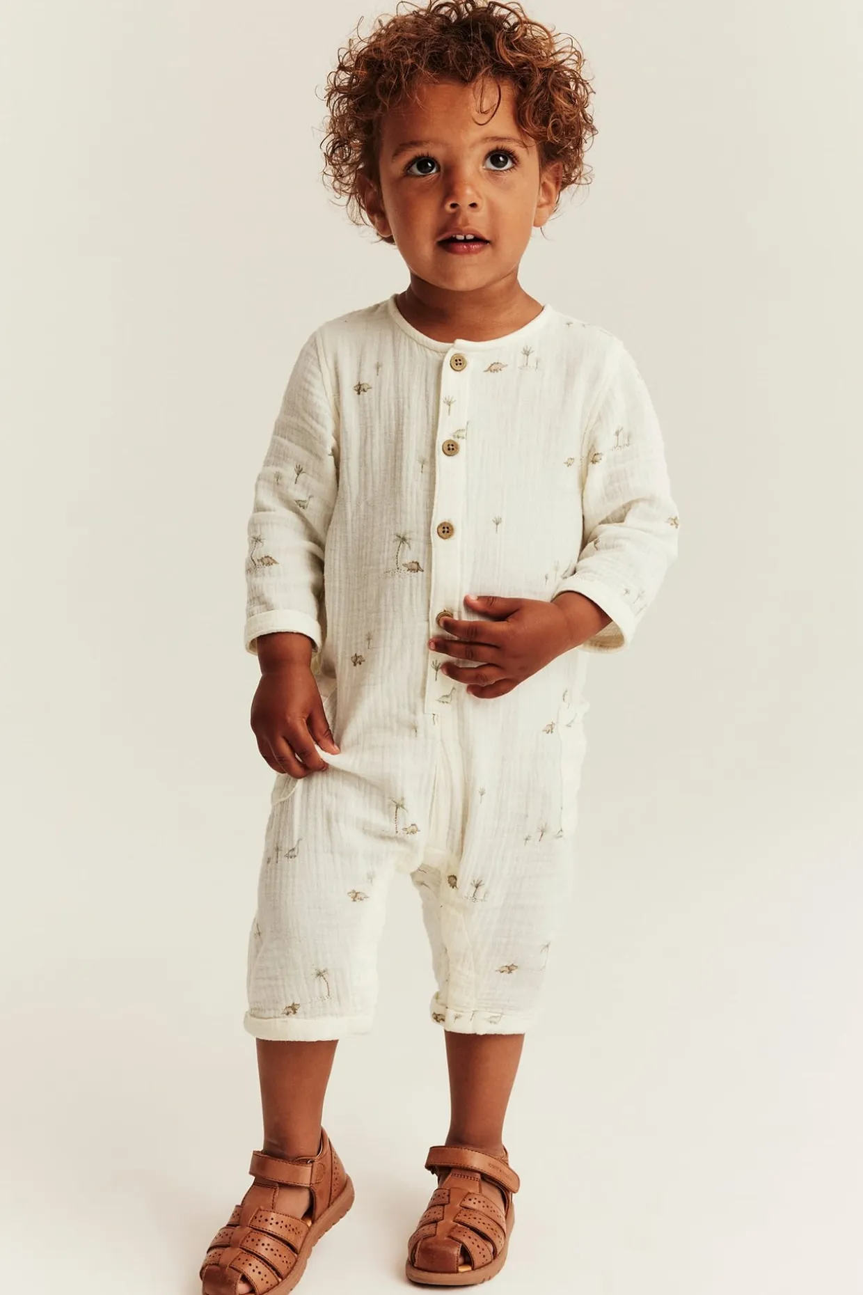 Vävd jumpsuit i muslin