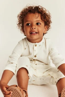 Vävd jumpsuit i muslin