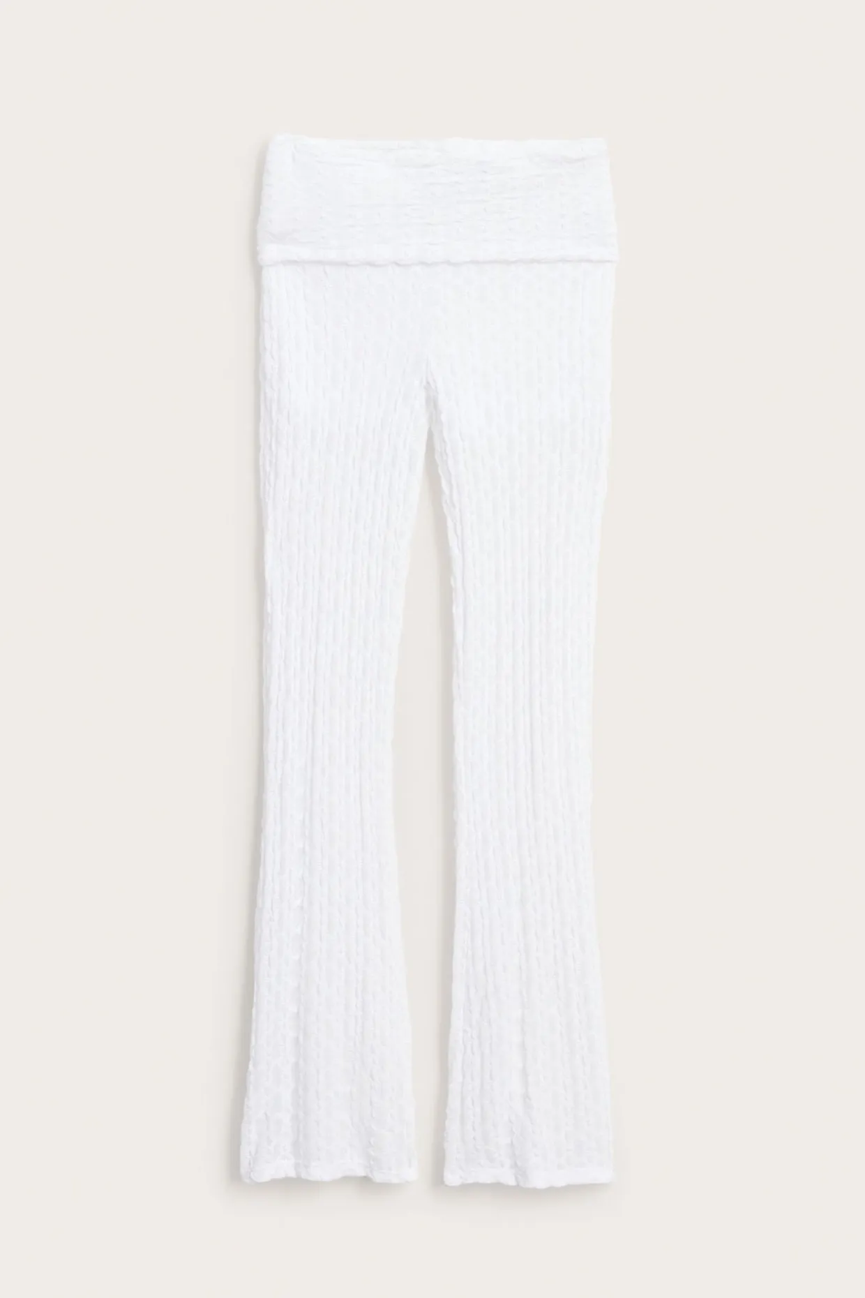 Yoga pants i spets med nedvikbar midja