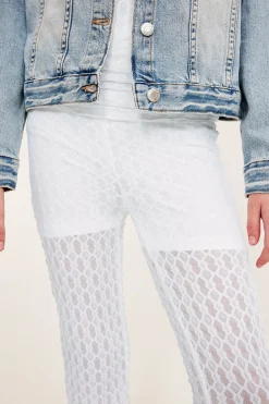 Yoga pants i spets med nedvikbar midja